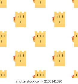 Ancient fortress pattern seamless background texture repeat wallpaper geometric vector