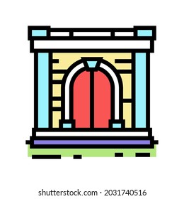 ancient gate color icon vector. ancient gate sign. isolated symbol illustration