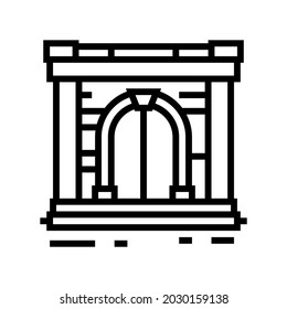ancient gate line icon vector. ancient gate sign. isolated contour symbol black illustration