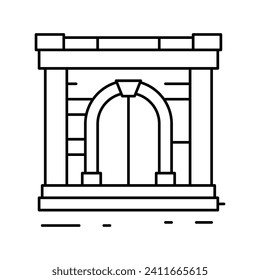 ancient gate line icon vector. ancient gate sign. isolated contour symbol black illustration