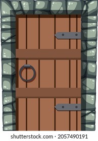 Ancient gate medieval style illustration