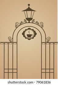 Ancient gate of restaurant or bar