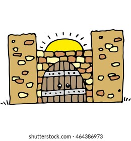 Ancient  gates, hand drawn. Vector illustration. eps 10