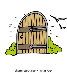 Ancient  gates, hand drawn. Vector illustration. eps 10