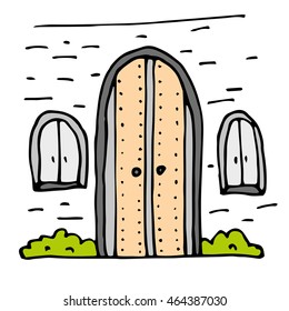 Ancient  gates, hand drawn. Vector illustration. eps 10