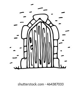 Ancient  gates, hand drawn. Vector illustration. eps 10