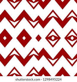 Ancient geometric abstract pattern with chinese cultural shape red and white colors vector illustration for fashion textile print and wrapping or wallpaper background.