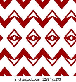 Ancient geometric abstract pattern with chinese cultural shape red and white colors vector illustration for fashion textile print and wrapping or wallpaper background.