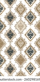 Ancient geometric abstract seamless patterns in an ethnic style, featuring modern and colorful designs for textile printing.