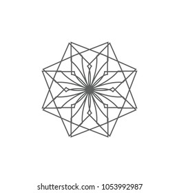 Ancient geometric emblem, for decorating your own design .Vector illustration