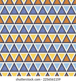 Ancient geometric mosaic seamless pattern. Decorative antique stone ornament.