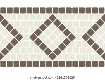 Ancient geometric mosaic seamless pattern. Decorative antique stone ornament.