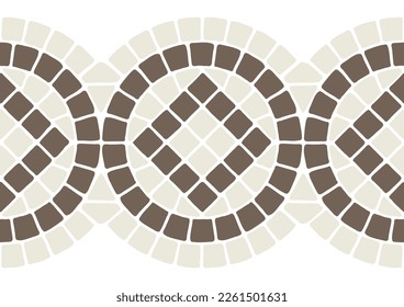 Ancient geometric mosaic seamless pattern. Decorative antique stone ornament.