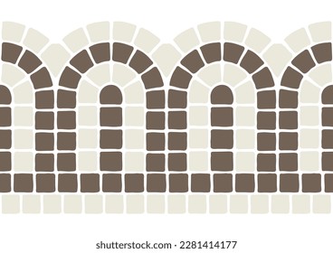 Ancient geometric mosaic seamless pattern. Decorative antique stone ornament.