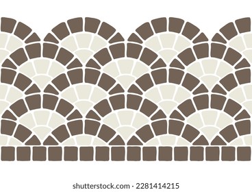 Ancient geometric mosaic seamless pattern. Decorative antique stone ornament.
