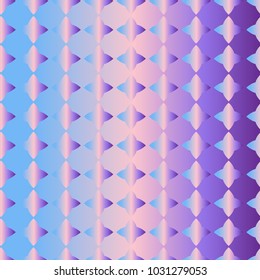 Ancient geometric ornament holographic multicolor blue pink violet abstract fabric pattern