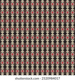 Ancient Geometric pattern in repeat. Fabric print. Seamless background, mosaic ornament, ethnic style. Design for prints on fabrics, textile, covers, paper, interior, patchwork, wrapping.