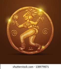 Ancient Gold Coin 03, vector