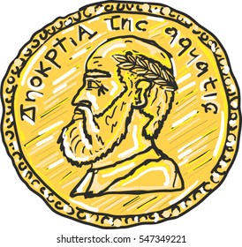 Ancient gold coin vector illustration clip-art image