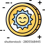 Ancient Golden Medallion for Magic Game Asset