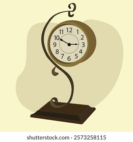 Ancient Grandfather Clock Vector Illustration