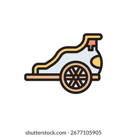 Ancient Greece Chariot Icon Vector Illustration