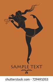 Ancient Greece girl carrying an amphora. Silhouette