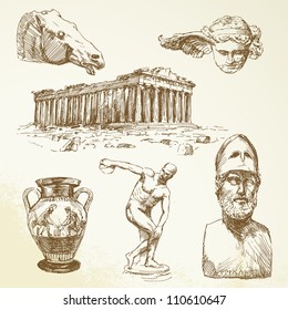 ancient greece - hand drawn collection