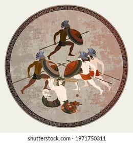 Ancient Greece. History and culture. Classical medieval style. Vector illustration. Myth and legends 