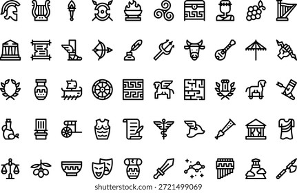Antike und griechische Symbole Einfaches Vektorsymbol. Entwurfsvorlage für Illustrationssymbole für Web Mobile UI-Element.