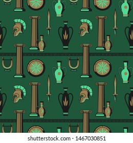 Ancient greece pattern flat color design