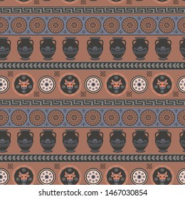 Ancient greece pattern flat color design