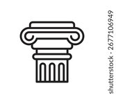 Ancient Greece Pillar Outline Icon Vector Illustration