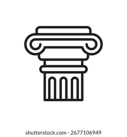 Antike Griechenland Säule Umrisssymbol Vektorgrafik