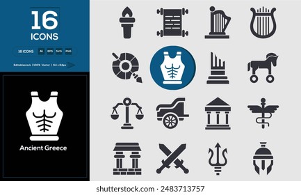 Ancient Greece Set of high-quality icons that are suitable for Ancient Greece. And change your next projects with minimalist icon design, perfect for websites, mobile apps, books, social media