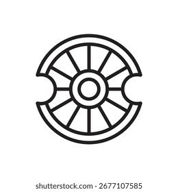 Ancient Greece Shield Outline Icon Vector Illustration
