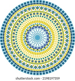 mosaico de estilo grecia antiguo mandala