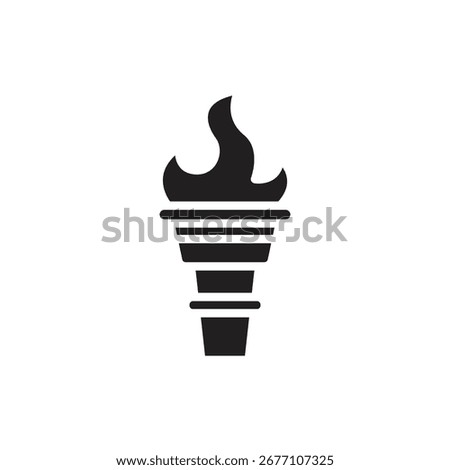 Ancient Greece Torch Filled Icon Vector Illustration