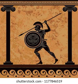 Ancient greece warrior.Hero,spartan,myth.Ancient civilization culture.