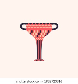 Ancient Greek amphora isolated vector illustration. Antique Greece vase design element. 