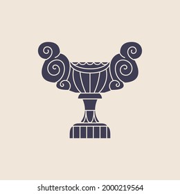 Ancient Greek amphora isolated vector illustration. Antique Greece vase design element.	