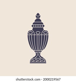 Ancient Greek amphora isolated vector illustration. Antique Greece vase design element.	