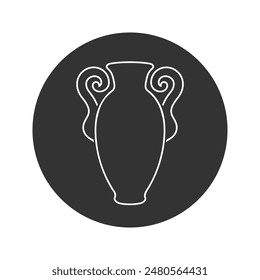 Ancient Greek amphora line icon isolated vector illustration. Antique Greece vase design element