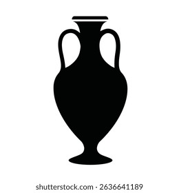 Ancient greek amphoras silhouette classic vase.