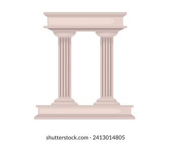 Ancient greek arch with columns vector illustration isolated on white background