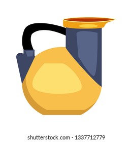 Ancient Greek askos flat icon. Incense, oil, pottery vessel. Greek vases concept. Vector illustration can be used for topics like ancient history, Greece, archaeology