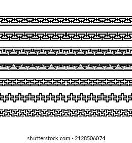 Ancient Greek border patterns seamless pattern in vintage style gematrical shape ornamental dividing line page border or fabric pattern