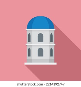 Icono de iglesia griega antiguo vector plano. Santorini de Grecia. Isla de viajes