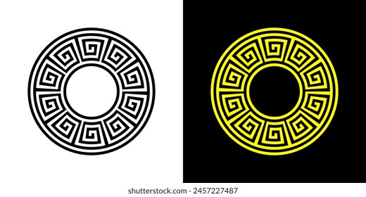 Ancient Greek circular seamless line pattern.
