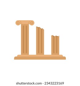 Alte griechische Kolumne Symbol flache Vektorgrafik. römische Säule. Griechenland-Architektur einzeln